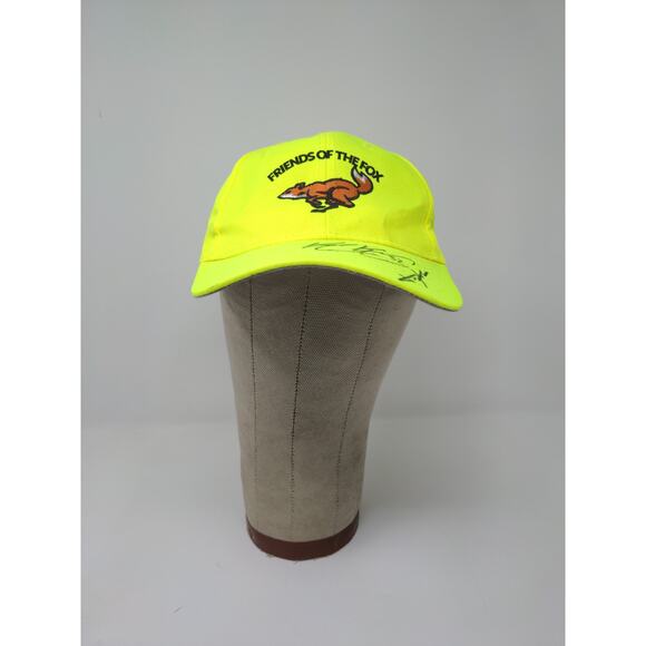 Autographed Friends of the Fox Hat Embroidered Strapback Yellow 2 Signatures - Picture 2 of 12
